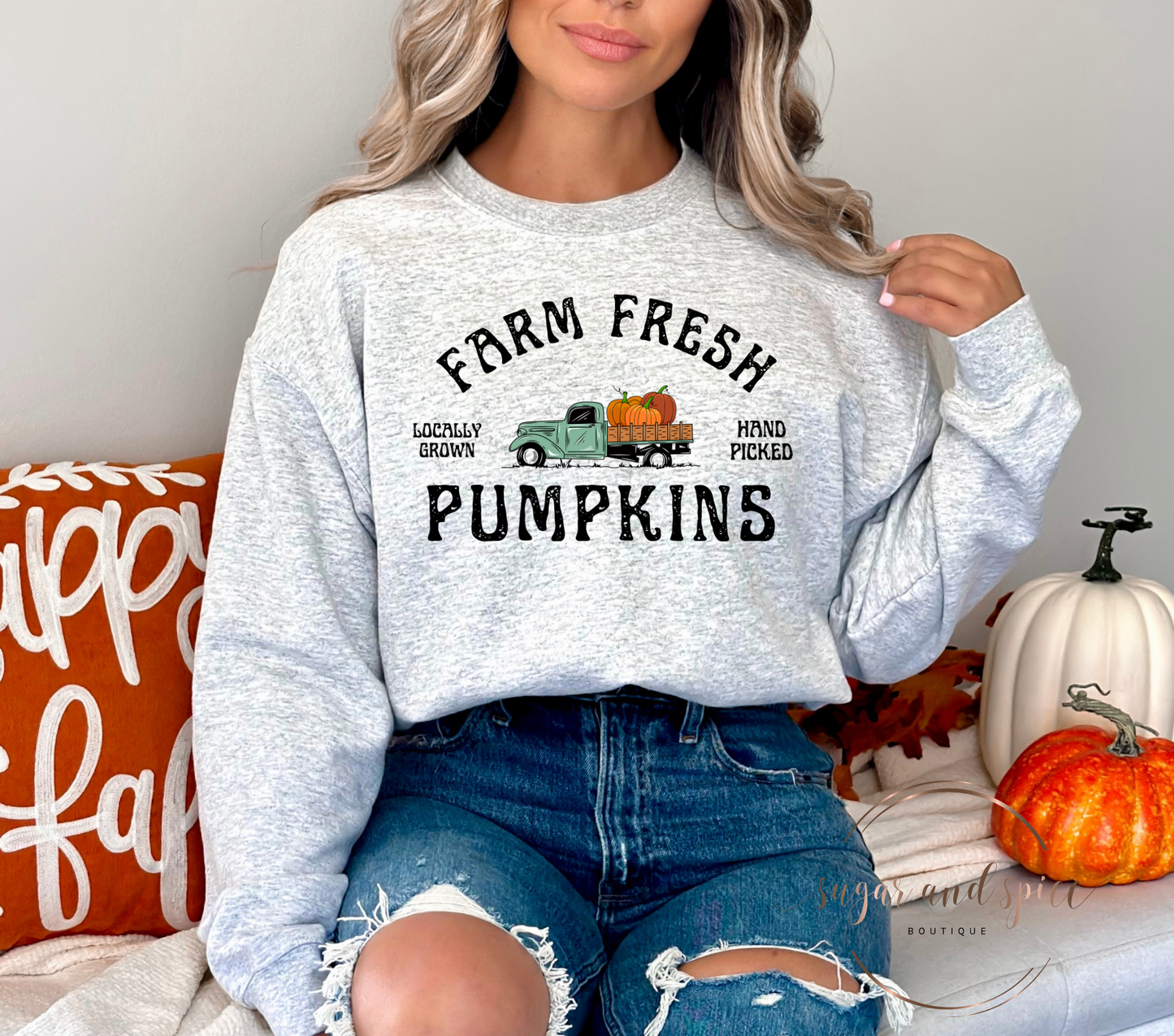 Farm Fresh Pumpkins Crewneck Sweatshirt