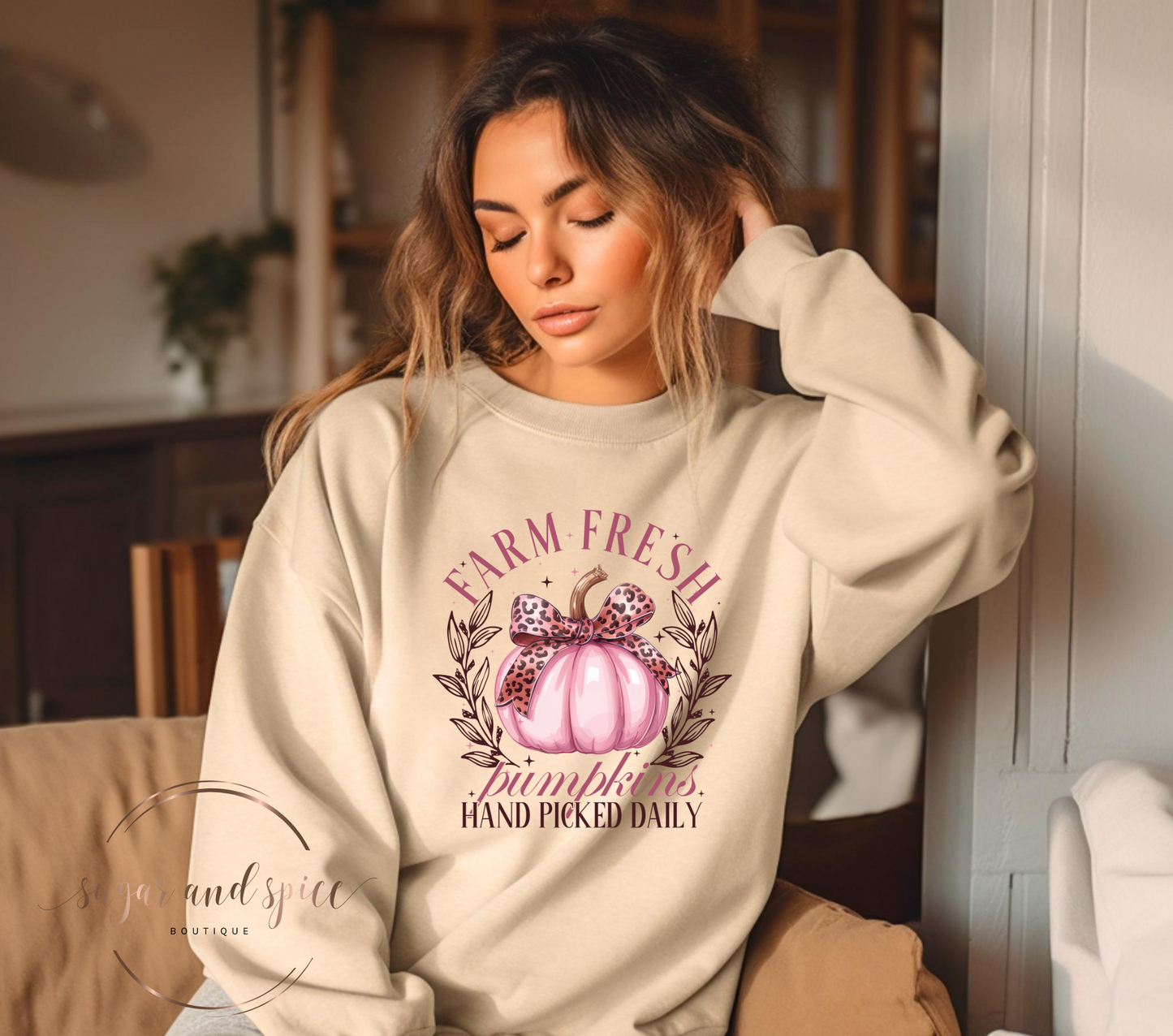 Farm Fresh Pumpkins Crewneck Sweatshirt