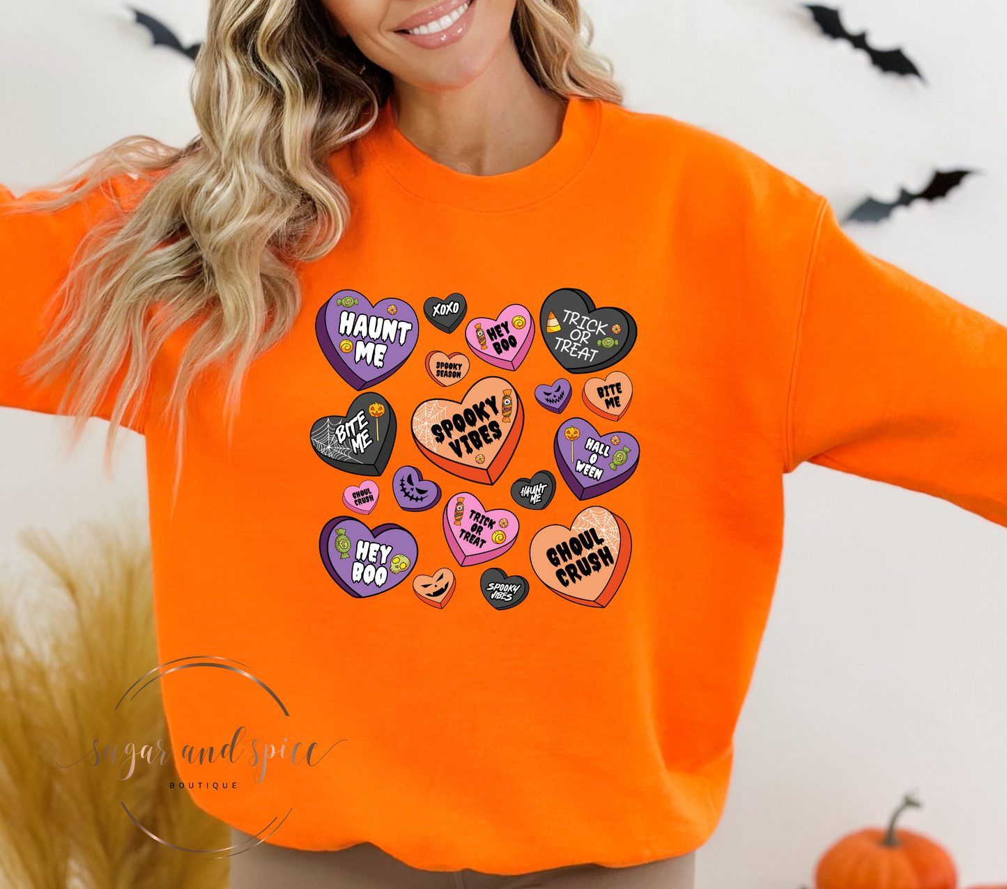 Halloween Hearts Crewneck Sweatshirt