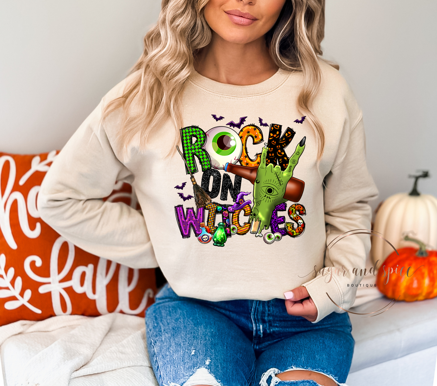 Rock on Witches Crewneck Sweatshirt